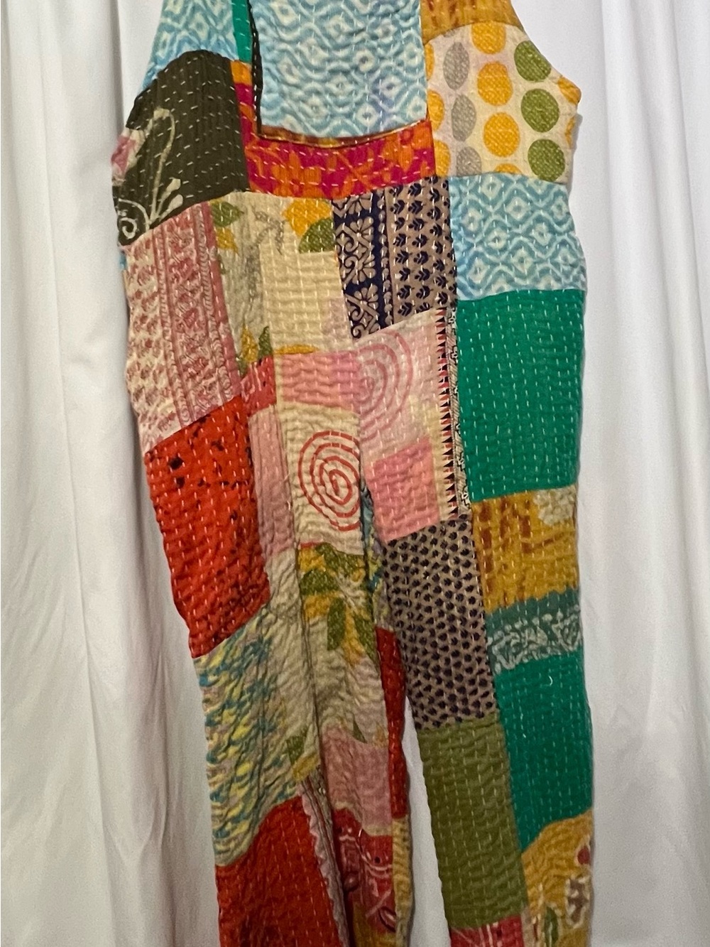 Patchwork Sleeveless Jumpsuit in Multi-Color L/XL BoHo Hippie